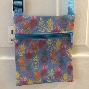 NEW pineapple crossbody blue purse bag